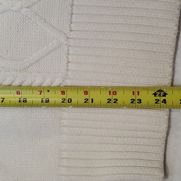 J.crew off white high collar cable knit sweater size s - Picture 14 of 16